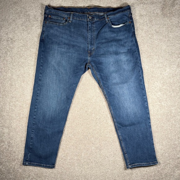 Levi's 502 Men's 46x30 Dark Wash Tapered Fit Stretch Big Tall Jeans - Picture 2 of 10